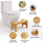 Uaniar 2 Pack Wood Toilet Stool Squat Adult, Bamboo Poop Stool for Bathroom, 7 Inch Potty Squatting for Adults, Wooden Toilet Squat Step Stools for Pooping, Bathroom Pooping Stools for Kids