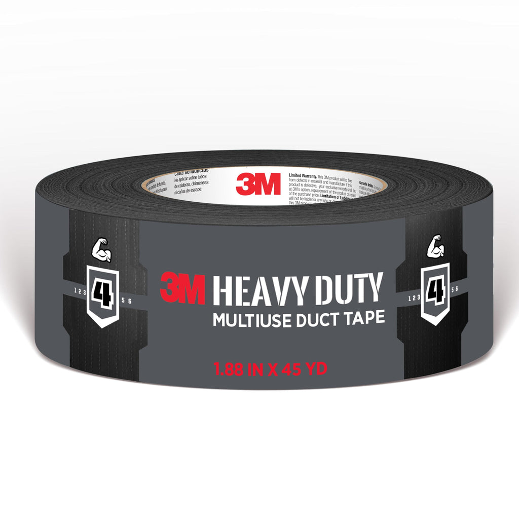 3M Black Duct Tape, 1.88in x 45yd, 1 Roll, Heavy Duty, 2145-BK
