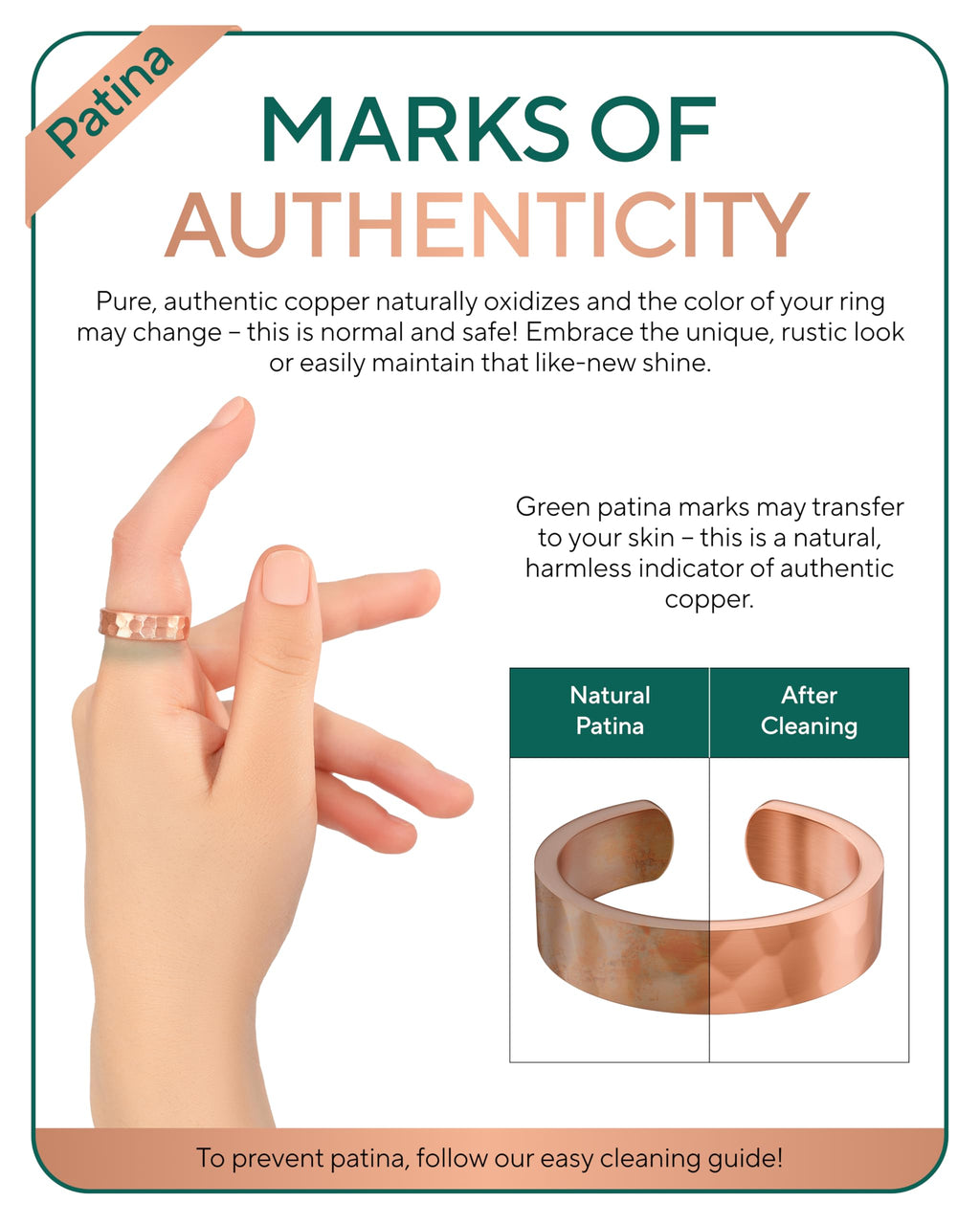 TheraCopper Pure Copper Rings for Women & Men, 2-Pack (6mm Hammered)