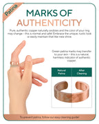 TheraCopper Pure Copper Rings for Women & Men, 2-Pack (6mm Hammered)