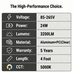 SUSLUM 10-Pack F32T8 LED Bulbs 4 Foot Type A+B Hybrid 24W 3200LM 5000K Daylight Aluminum and Shatterproof PC F40T12 Fluorescent Light Bulb Replacement, Single or Double Ended Powered