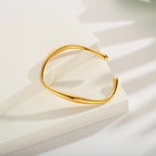 WOWORAMA Dainty Gold Cuff Bracelet for Women, Gold-Plated