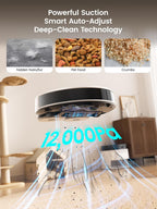 Lefant Robot Vacuum and Mop, 12000Pa Suction, 90-Day Self-Emptying, Obstacle Avoidance, Auto Mop Washing&Drying, All-in-One for Pet Hair Carpet, 5G WiFi Alexa/APP/iWatch Control, M3
