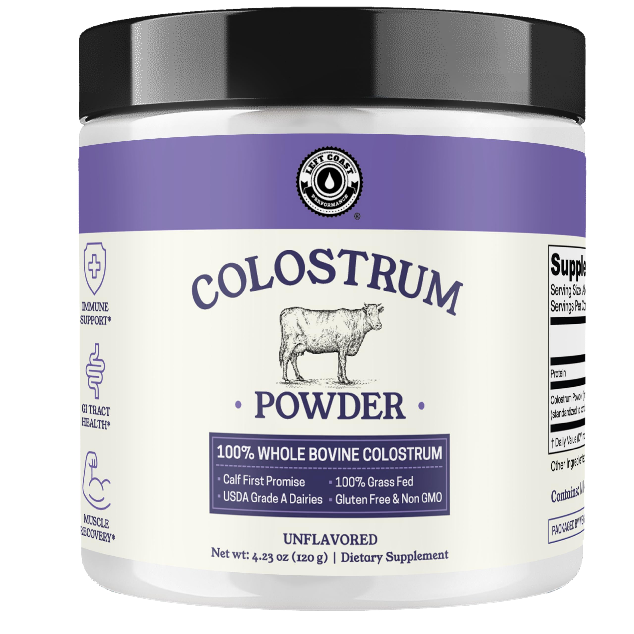 Colostrum Powder – USA Sourced Bovine Colostrum for Humans for Immune Support, Gut Health, Muscle Recovery - Single Ingredient, No Additives, Grass Fed, Non-GMO Colostrum Supplement for Women and Men