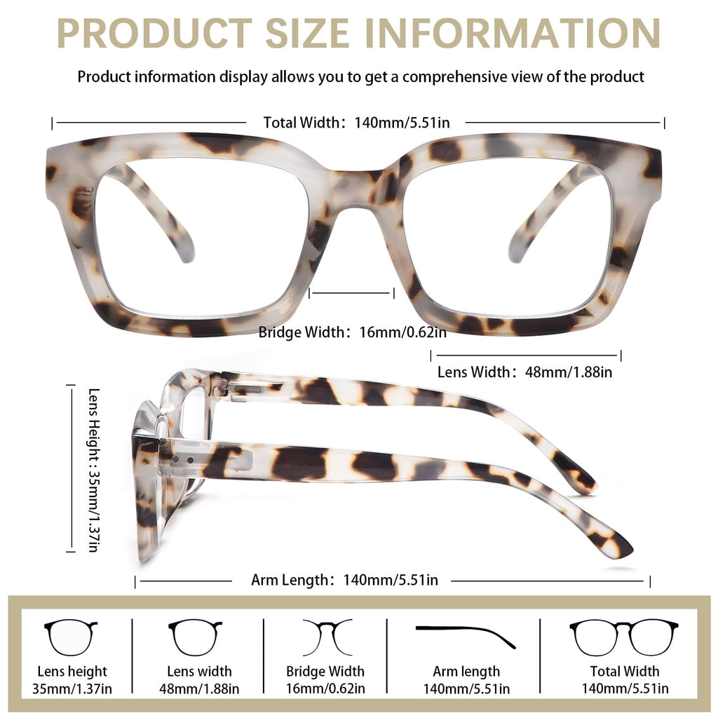ZONLON 4 Pack Progressive Multifocus Reading Glasses for Women Oprah Style Blue Light Blocking Computer Readers (4 Mix C1, 1.75)