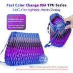 ZIRO TPU Filament 1.75mm, Shore 95A Hardness TPU, Flexible Fast Color Change Filament, Compatible with Most FDM Printers, Colorful and Soft 3D Printing Material, 0.8KG/ 1.76lbs Spool, Flex Nightsky