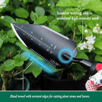 LRLXE Heavy Duty Stainless Steel Garden Trowel, Non Slip Rubber Hand Shovel