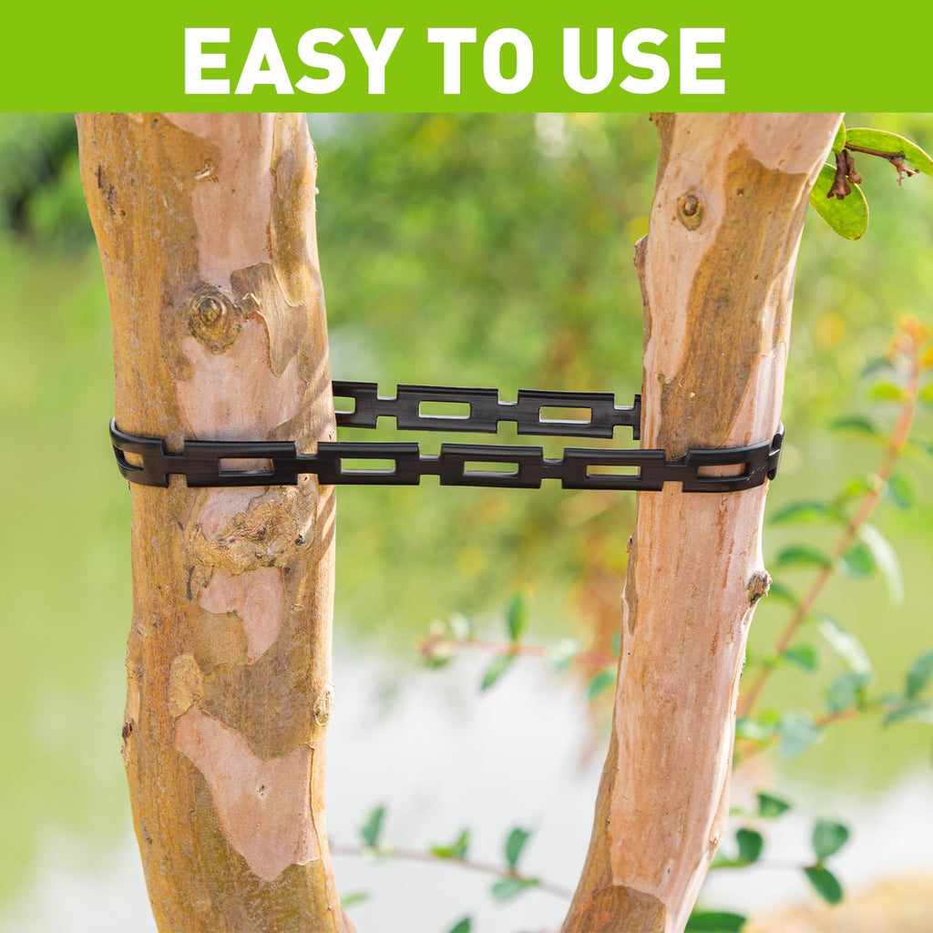 50 FT Chain Lock Tree Ties, 0.5Inch Outdoor Plant Strap for Staking