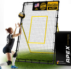 Apex Sports Adjustable Volleyball Rebounder Net 7x4 ft ��� Bounce Back Training Equipment with Angle Customization for Practicing Volleying, Bumping, Spiking ��� Durable & Portable with Travel Bag