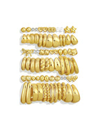 36 Pairs Chunky Gold Hoop Earrings Set for Women, Gold Plated