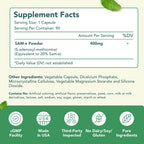 HealthyWayRx SAM-e 400mg Capsules - Easy Absorption SAM e Supplement 400mg from S-Adenosyl-Methionine for Brain Liver and Mood Support - Non-GMO Gluten Free & Made in cGMP Facility (90 Servings)