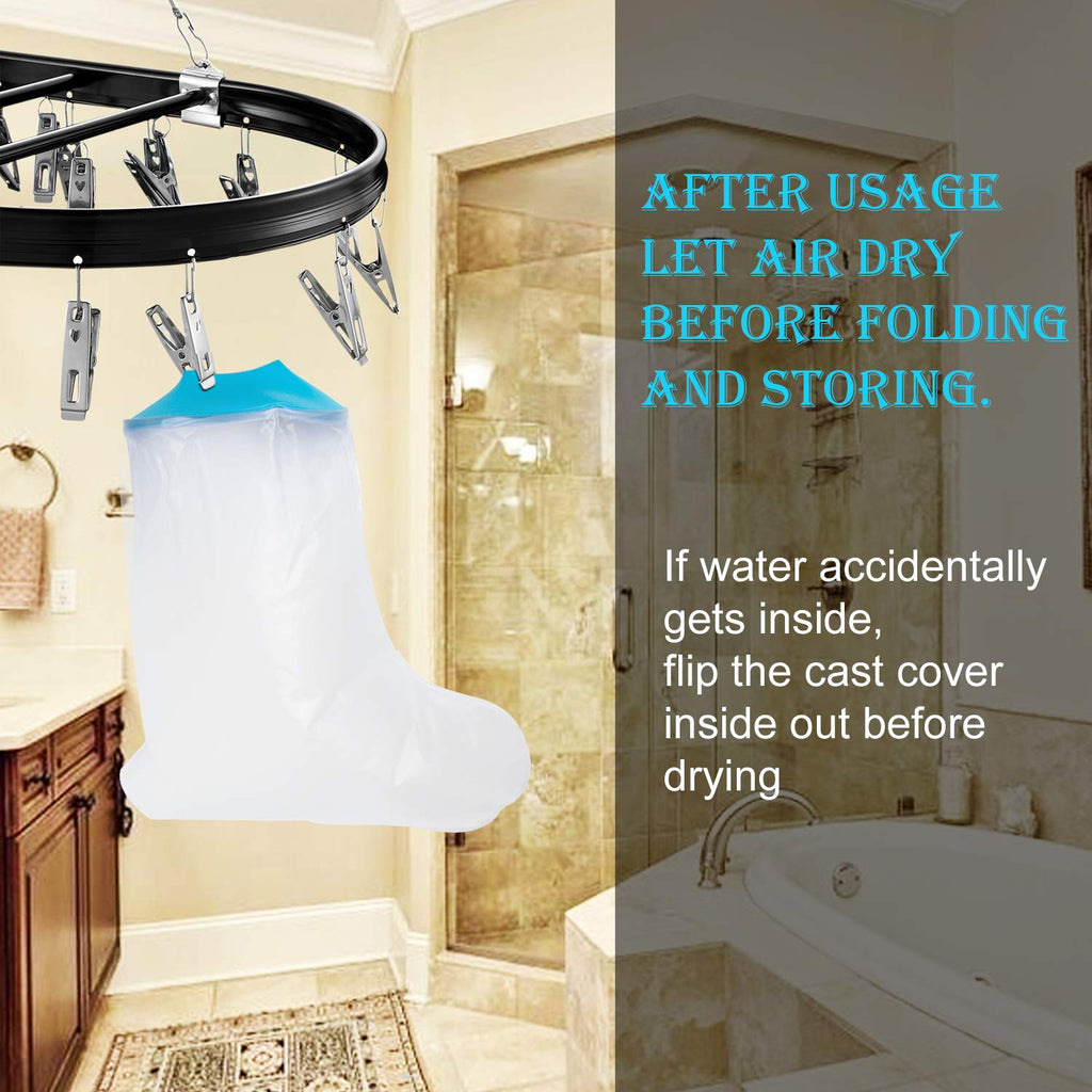 Waterproof Foot Cast Cover for Shower Ankle Wound Protector Bath Adult Watertight Cast Bag Showering for Surgery Foot, Ankle, Burns Reusable