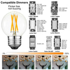 Arberlic G16.5 Light Bulb LED,4W E26 LED Bulb dimmable Equivalent E26 40 watt Light Bulb,Warm White 2700K,400lm,CRI85+,AC120V,Edison Style,Clear Glass,Flicker Free,Pack of 6