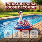 TAQIYEZ Hawaiian Porch Goose Outfit with Sunglasses & Wreath, 4th of July Patriotic Goose Bikini Outfits for Lawn Patio Outdoor Decor