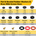 NBRINGO 258 PCS Faucet Washers Assorted Kit - 32 Sizes Plumbing Hose Bib Washer Repair Kit for Spigot Repair, Sink, Valve Stem, Hose Nozzle, Outdoor Faucet - Leak Repair