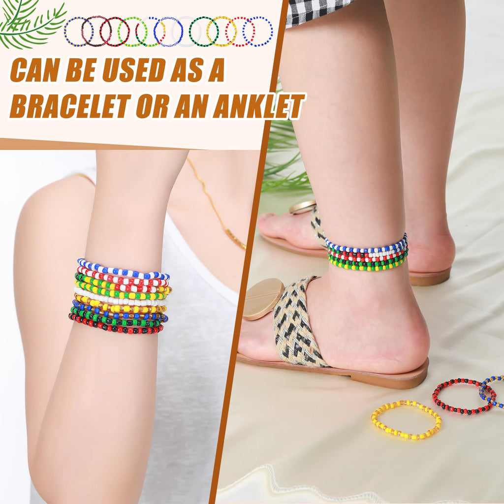 Siifert 11 Pcs Ilde Pulseras Santeria Handmade Unisex Stretch Bracelet Tobillera Iyawo Babablawo Orula Shango Obatala Eleggua Ogun Ochosi Oshun Yemaya Oya San Seven African Powers