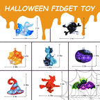 ZEAYOU 80Pcs Halloween Party Favors for Kids, Halloween Fidgets Toys with Mini Pop Keychain, Halloween Fidget Sensory Pop Toys, Classroom Prizes Box, Treasure Chest Treat Bags Gifts, Stress Relief