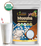 Organic Cadane Mucuna Pruriens Powder 1 Pound | Promotes Brain Health, Supports Immune System, Energy | USDA Certified Vegan-Friendly Supplements | Pure Natural Velvet Beans Extract from India