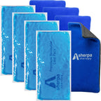 SHERPA THERAPY 4PK Flexible Gel Ice Packs for Injuries Reusable - Gel Ice Pack Cold Compress for Knee, Back, Neck, Wrist, Hand, Elbow, Ankle Pain Relief - 9.5" x 4.5"