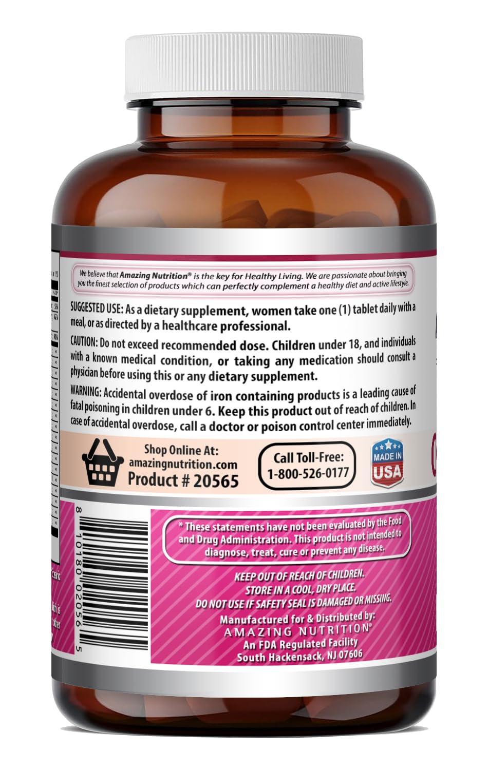 Amazing Formulas Women's One Multivitamin | Food Based | 150 Tablets, 5 Month Supply | Complete Blend of 40 Vitamins, Minerals & Probiotics Supplements | Non-GMO | Gluten-Free | Made in USA