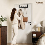 Optish Over The Door Hooks for Hanging, Over The Door Hanger, Over The Door Towel Rack for Bathroom (Black, 1 Pack)