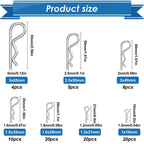 Eoppen 220Pcs Cotter Pins Assortment Kit 304 Stainless Steel 13 Sizes Cotter Pins & R Clips Cotter Pin Set for Hitch Pin Lock Systems