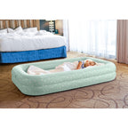 Intex Kids Travel Air Mattress Inflatable Bed with Raised Sides and Hand Pump - Portable Blow-Up Toddler Traveler Bed for Children's Naps or Sleep