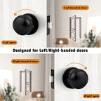 Probrico Black Door Knobs, Keyless Flat Ball Interior Door Knobs for Hallway Closet, Matte Black Passage Door Knob, 10 Pack