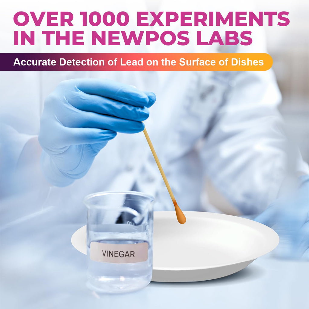 NewPos Lead Test Kit: 30 Swabs Upgraded Accurately Formulated Lead Paint Test Kit Detector Testing for Dishes Paint Cups Ceramics & All Surfaces Results in 30 Seconds (10)