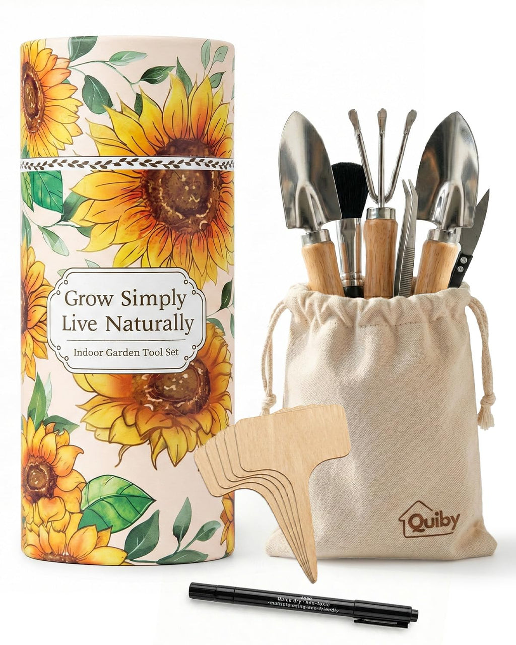 Quiby 19-Piece Small Gardening Tools Set, Indoor Plant Tools for Houseplant