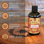 SCORCH MARKER Cutting Board Oil - Food Safe Butcher Block & Wood Finishing Oil Conditioner, Made with Food Grade MCT Oil, for Kitchen Utensils & Wood Crafts, Mineral Oil-Free (8OZ)