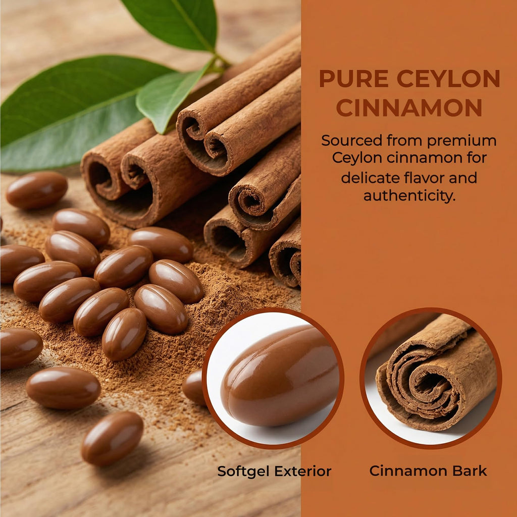 SCEZROB Living Root Ceylon Cinnamon - 300 Softgels 7200mg Equivalent with MCT Oil, Livingroot Organic Ceylon Cinnamon Powder Supplement for Supports Metabolism, Liver Function & Energy (1)