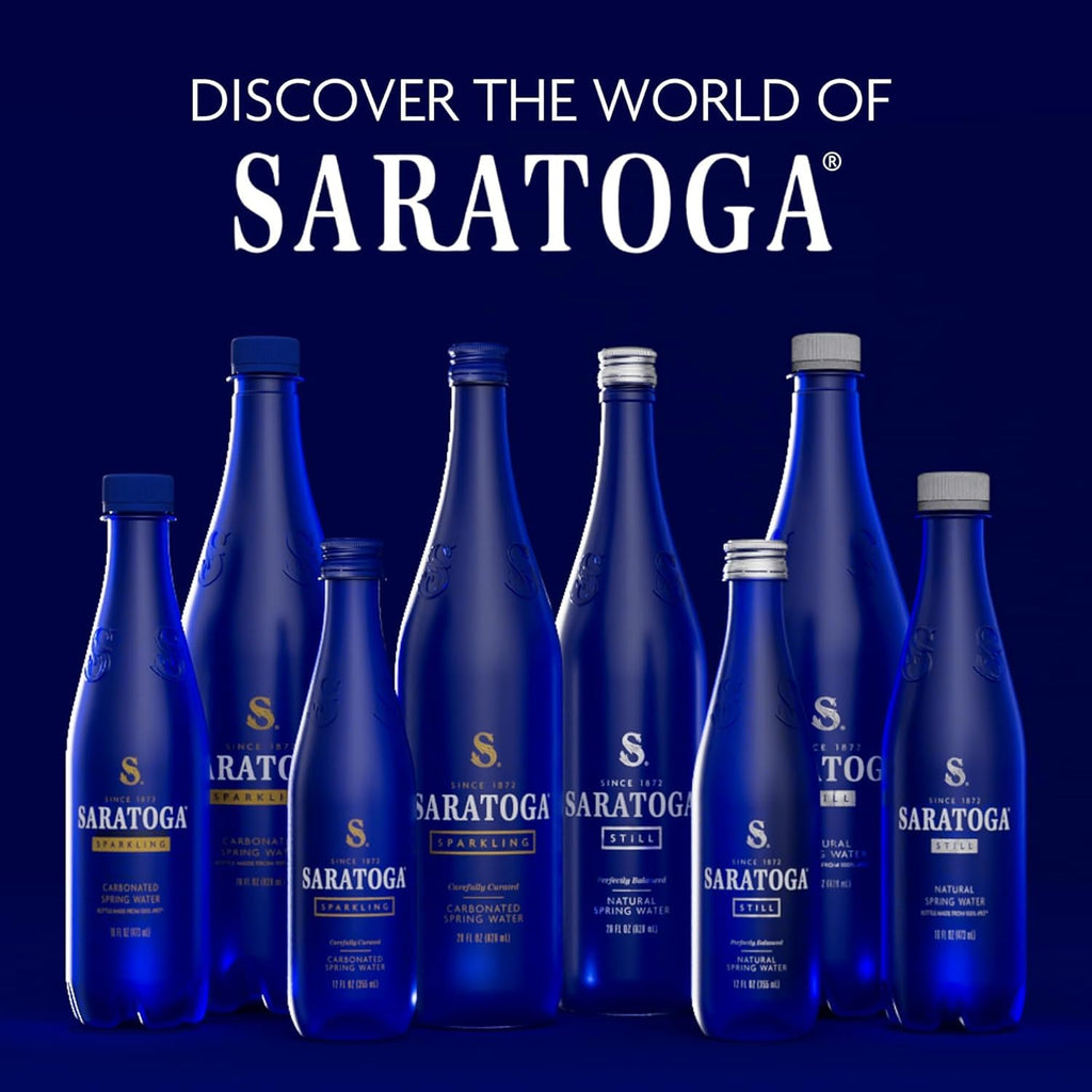 Saratoga Spring Water Bottles, 12 Pack – Still Bottled Water – Recycled PET Plastic Bottles – 28 Fl Oz