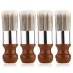 4pcs Salve Brushes for Furniture, Leather Cleaning Brush with Wood Handle and Soft Bristles Repair Cream Balm Applicator Tools for Furniture Home Leather(Salve Not Included)