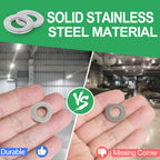 Zernmiarder 3/8" Stainless Steel Flat Washers - 13/16" Outside Diameter, 304（18-8） Stainless Steel Washers Metal Washer for Screws Bolts, Pack of 100