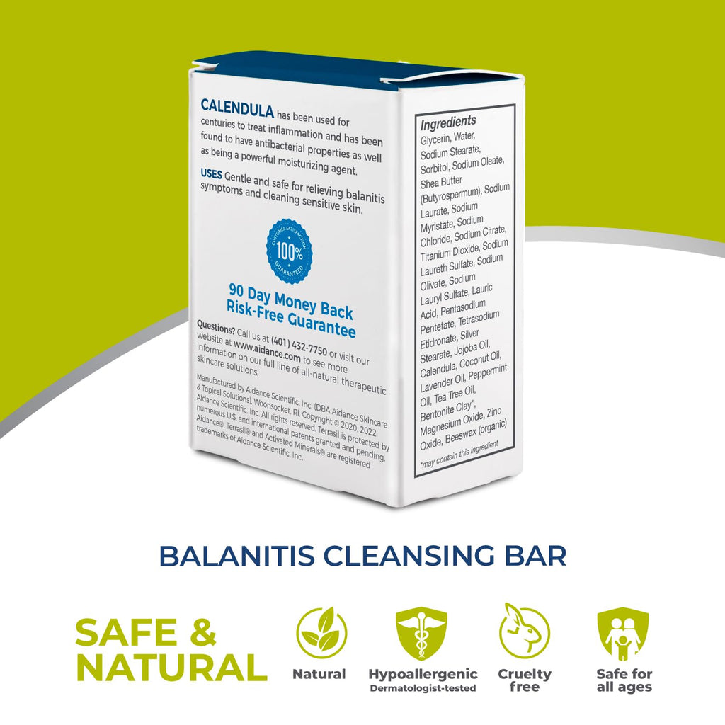 terrasil Balanitis Soap for Men, Soothing Care and Relief from Balanitis Symptoms: Irritation, Itch, Redness and Inflammation. Natural, Dermatologist tested & Hypoallergenic Soap Approved, 75g (3pk)