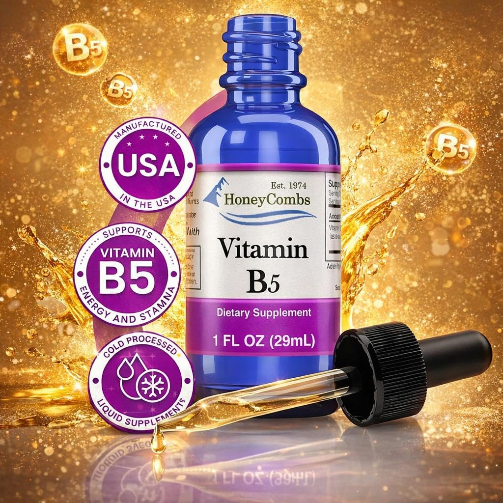 HoneyCombs Vitamin B5 Extract Alcohol Free (Liquid), 1 oz