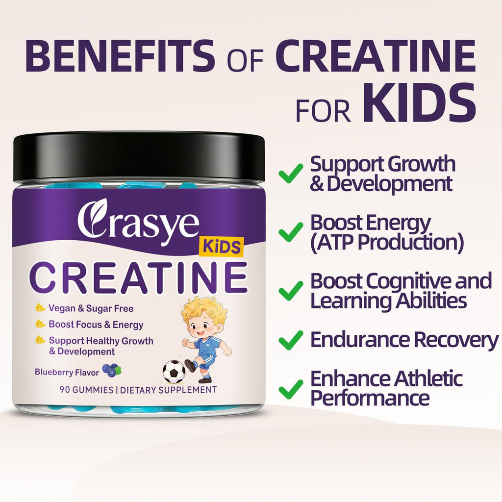 Crasye Creatine Gummies for Kids and Teens with Vitamin B12