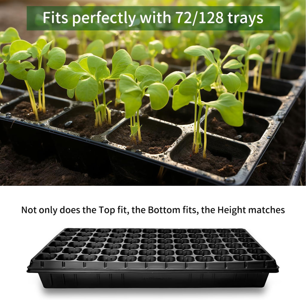 RooTrimmer 10 Pack 1020 Seed Starter Trays and 10 Pcs 72 Cell Plug Trays, Thick Durable Seedling Plastic Nursery Tray for TD538 1020 Tray Germination (10 Sets)