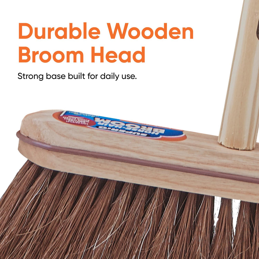 Refill Head for Kitchen and Home – Heavy Duty Household Broom for Easy Sweeping Dust and Wisp Floors and Corners (Horsehair)