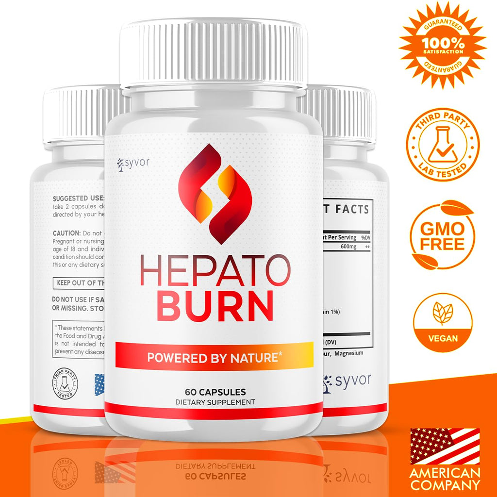 (3 Pack) Hepato Burn Capsules, Official Hepato Burn Pills with All Natural Premium Ingredients, Hepatoburn Energy and Fitness Vitamin Supplement, Hepatoburn Lifestyle Powered by Nature (180 Capsules)