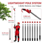 Griactrl Pole Saw for Tree Trimming, 10.8FT Extendable Tree Pruner Long Handle Branch Cutter with Pruning Saw & Scissors, Manual Limb Trimmer for High Branches, Yard Garden