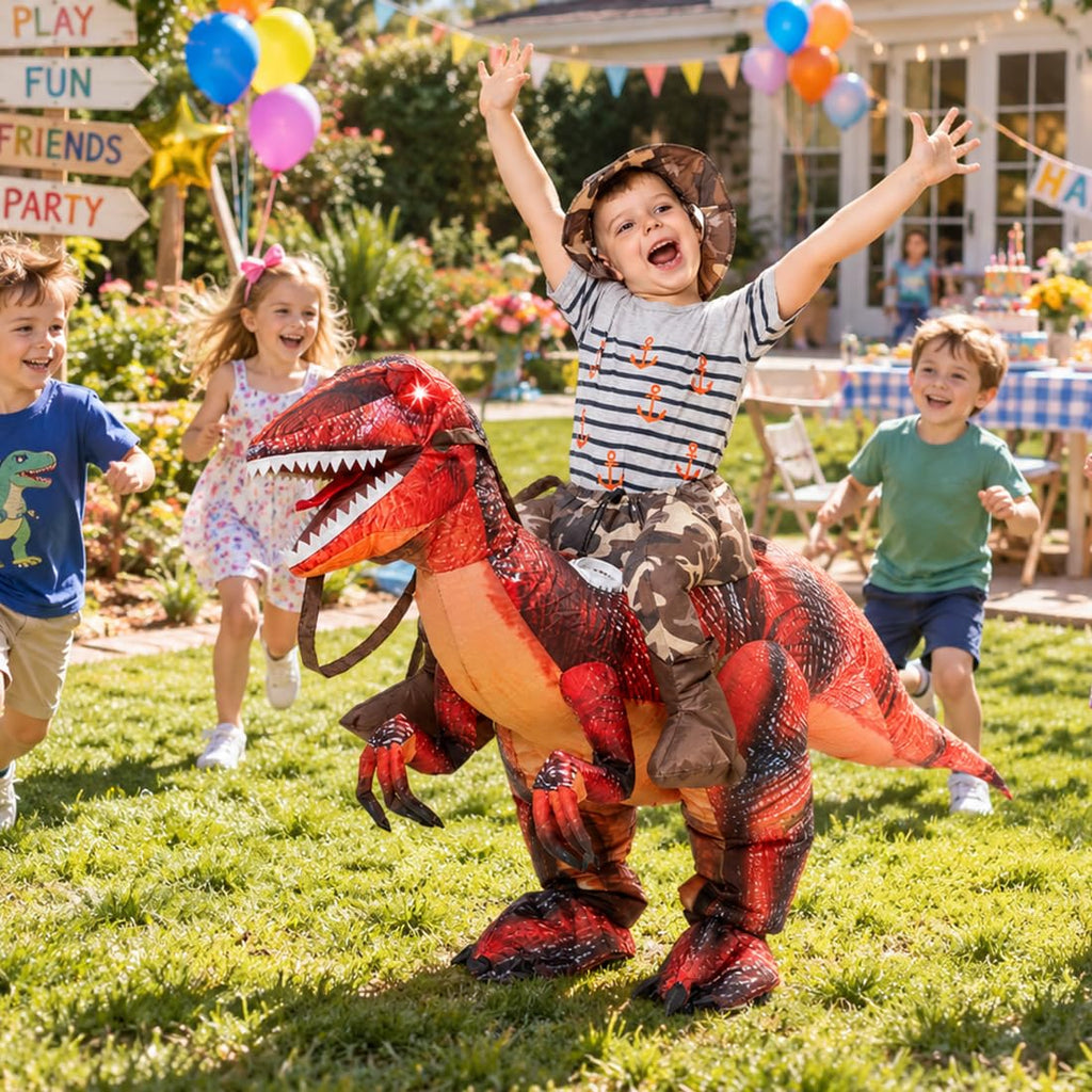 GOOSH Inflatable Dinosaur Costume for Kids Halloween Costumes Boys Girls Funny Blow up Costume for Halloween Party Cosplay (4-6Yrs)