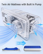 Xsleep Twin Air Mattress with Built in Pump Luxurious Comfort Raised Inflatable Mattress Twin Airbed Blow Up Mattress for Home and Guests 75"*39"*13" Air Bed 2 Minutes Fast Inflate/Deflate 330 lbs Max