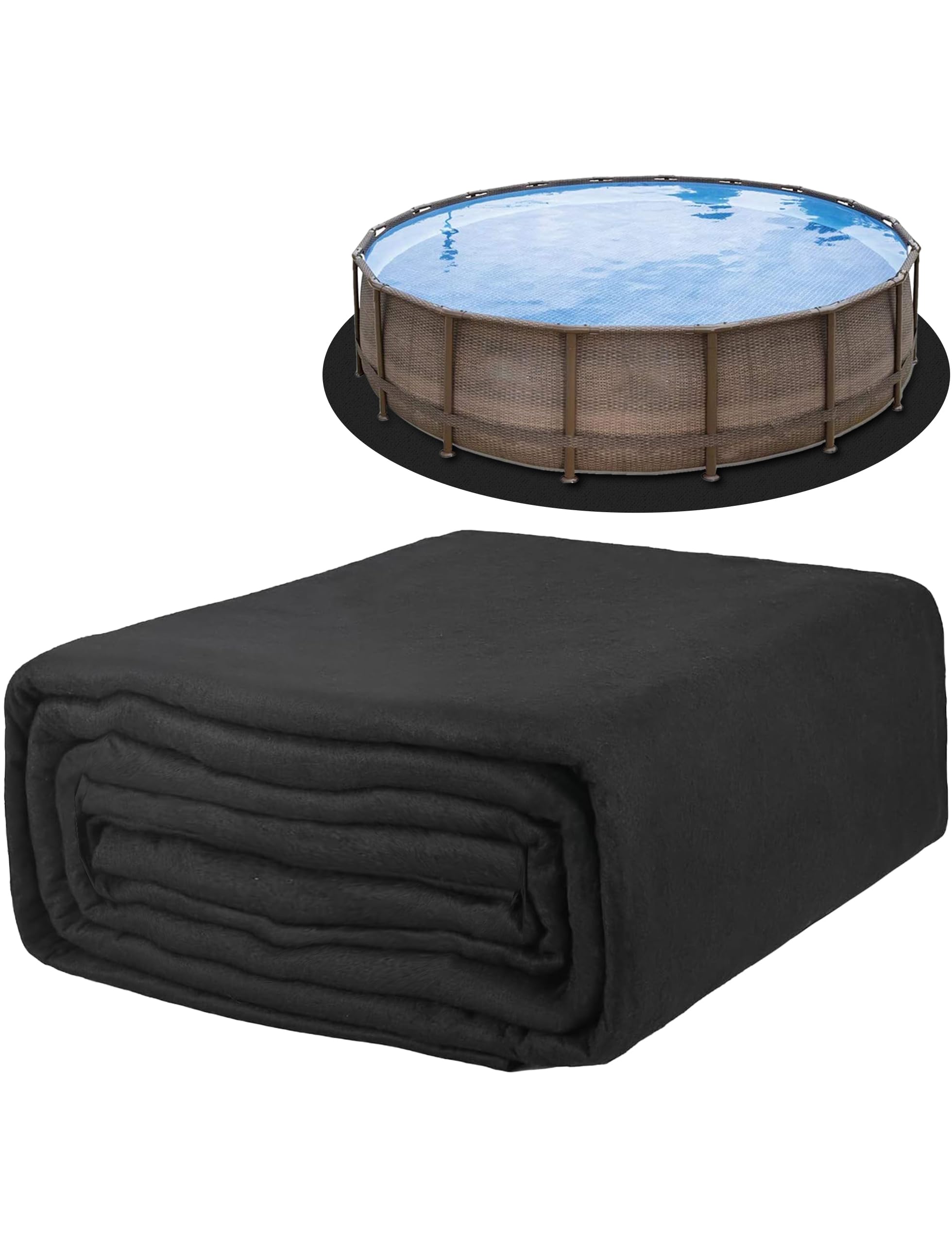 TIEBOLA 18Foot Eco-Friendly Round Pool Liner Pad - Prevent Punctures and Extend The Life of Your Above Ground Swimming Pool or Hot Tub Liner, Eco-Friendly Above Ground Pool Liner pad
