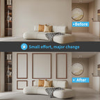 Art3d Pre-Cut Wall Molding Set of 6 pcs, Ready-to-Assemble Wainscoting Panels for Interior Wall Décor Living Room Bedroom Accent Wall - Installed with Glue, 3 Top 3 Bottom, Walnut