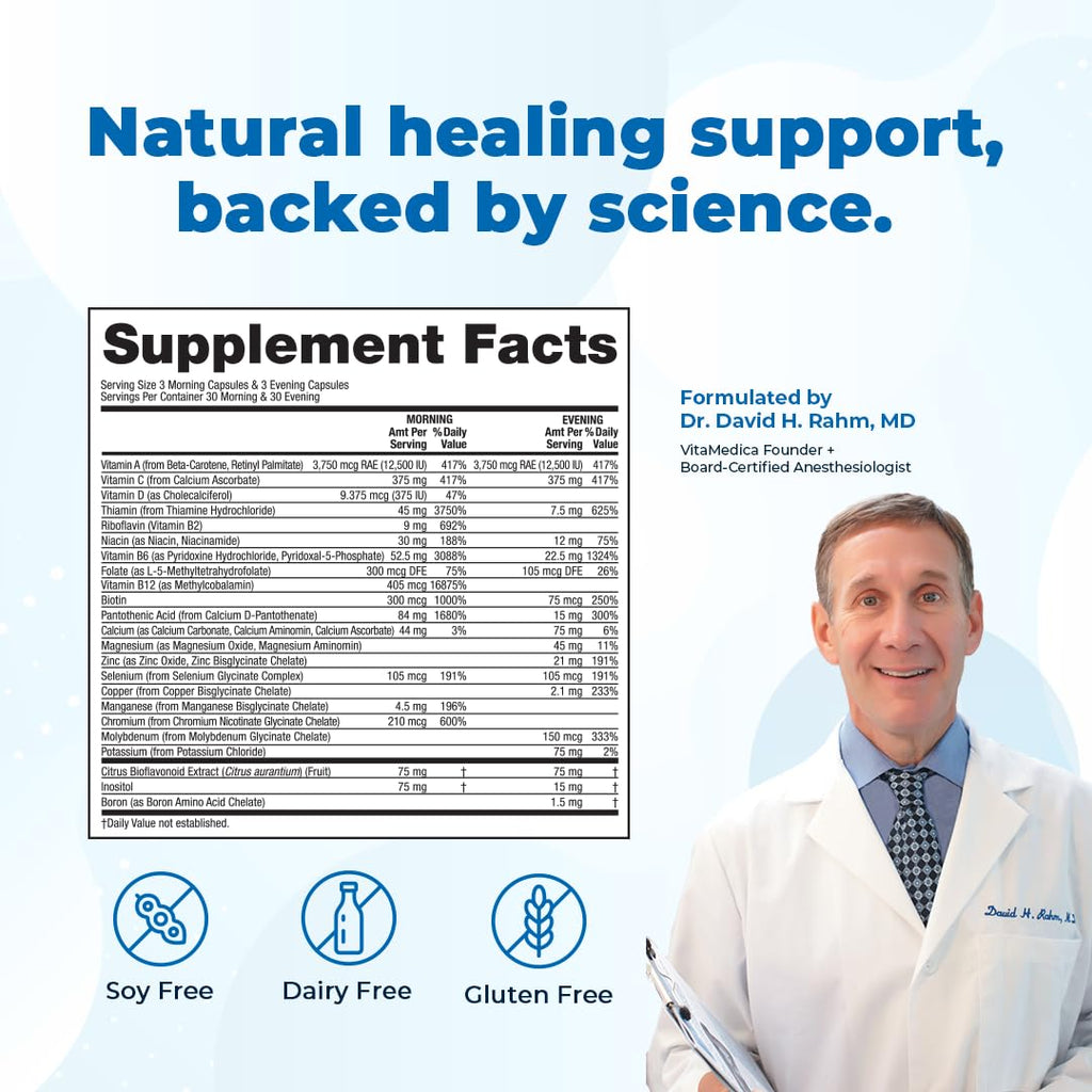 VitaMedica Clinical Support Formula - Supports Wound Healing & Bruising - Pre & Post-Op Surgery Essential & Injury Recovery Multivitamin Supplement