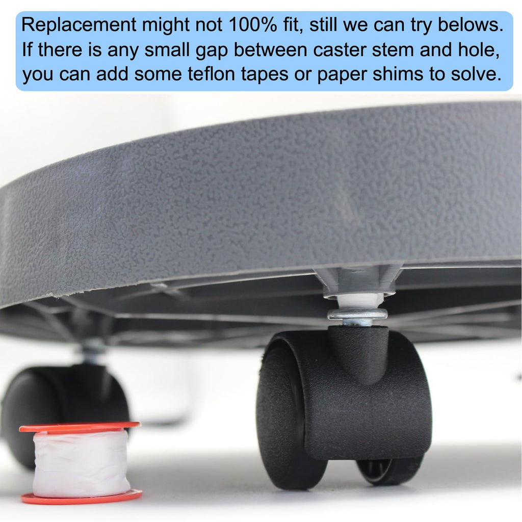 Pndbnq Swivel Caster Wheels 4 Pack 1.5 Inch Locking Casters with 6.25mm Diameter Straight-line Stem, Wheel Replacement for Plastic Furniture Drawer Carts, Boxes, Cabinets, Shelves with Reserved Holes