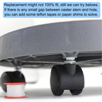 Pndbnq Swivel Caster Wheels 4 Pack 1.5 Inch Locking Casters with 6.25mm Diameter Straight-line Stem, Wheel Replacement for Plastic Furniture Drawer Carts, Boxes, Cabinets, Shelves with Reserved Holes