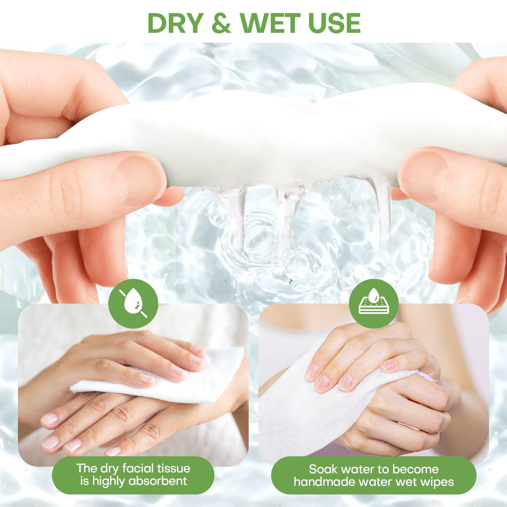 Fancyou Compressed Towel Tablets 200 Count, Thicken Disposable Face Towel with 2 Carry Cases, Biodegradable & Compact, Cotton Clean Face Towels for Outdoor Camping Hiking Travel Gym BBQ Home